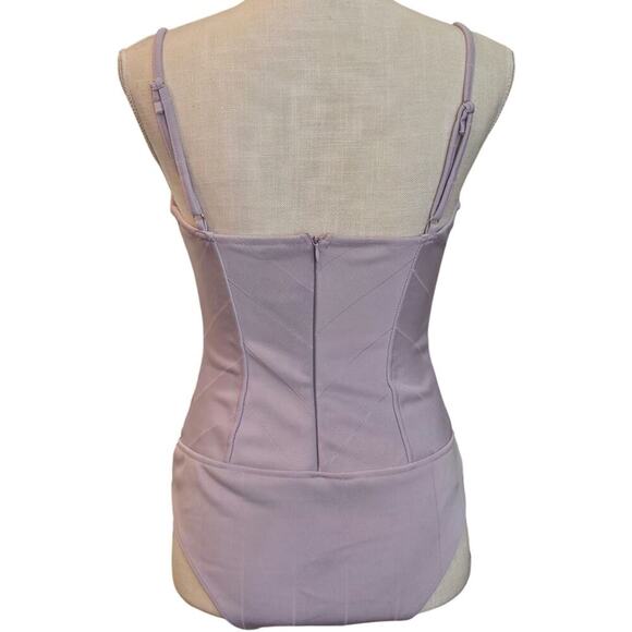 Haute Monday NWT Lavender Bustier Bodysuit Sz. MEDIUM - Picture 3 of 5